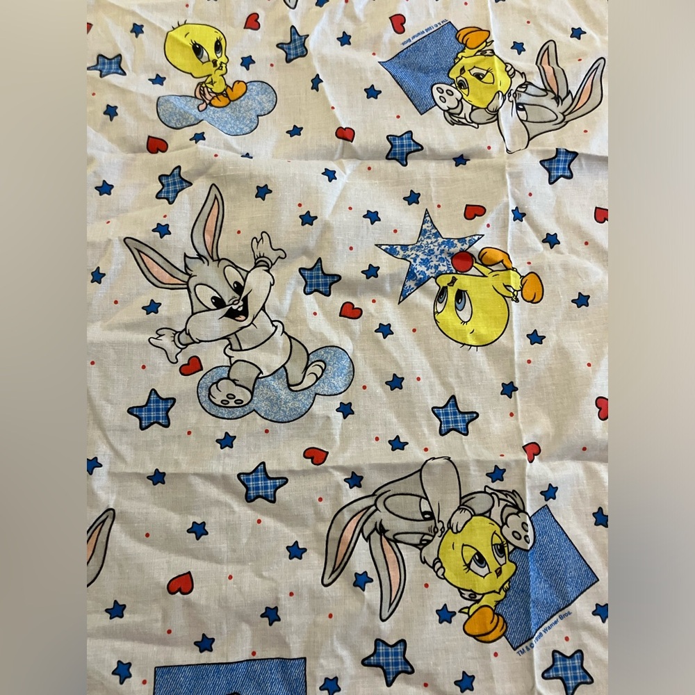 Baby Tweety and Baby Bugs Bunny Scrap Fabric